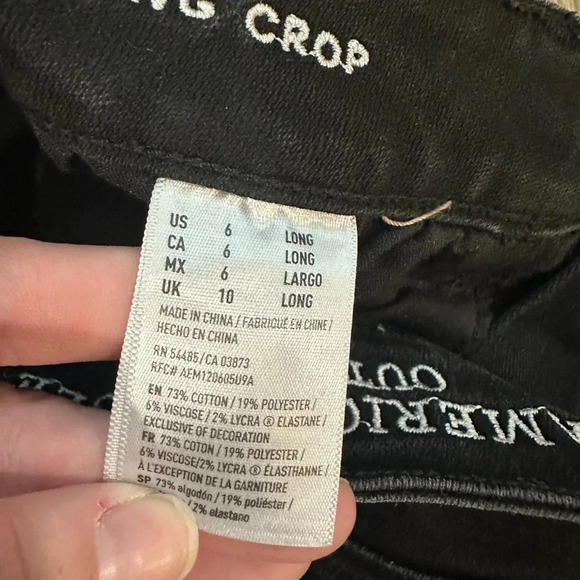 American Eagle Outfitters Super Super Stretch Black Jeggings Crop Sz 6 Long GUC - Picture 7 of 10